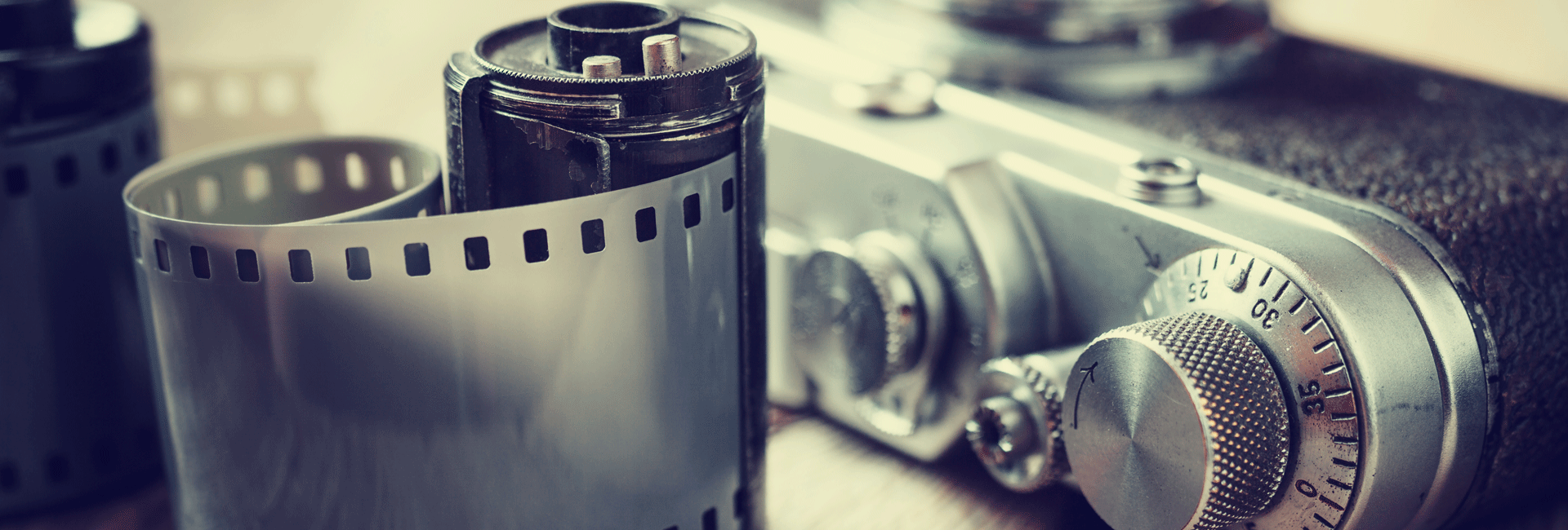 Photo Film Rolls and Retro Camera